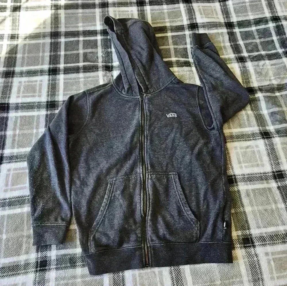 Vans women's medium gray cotton polyester mix hoodie